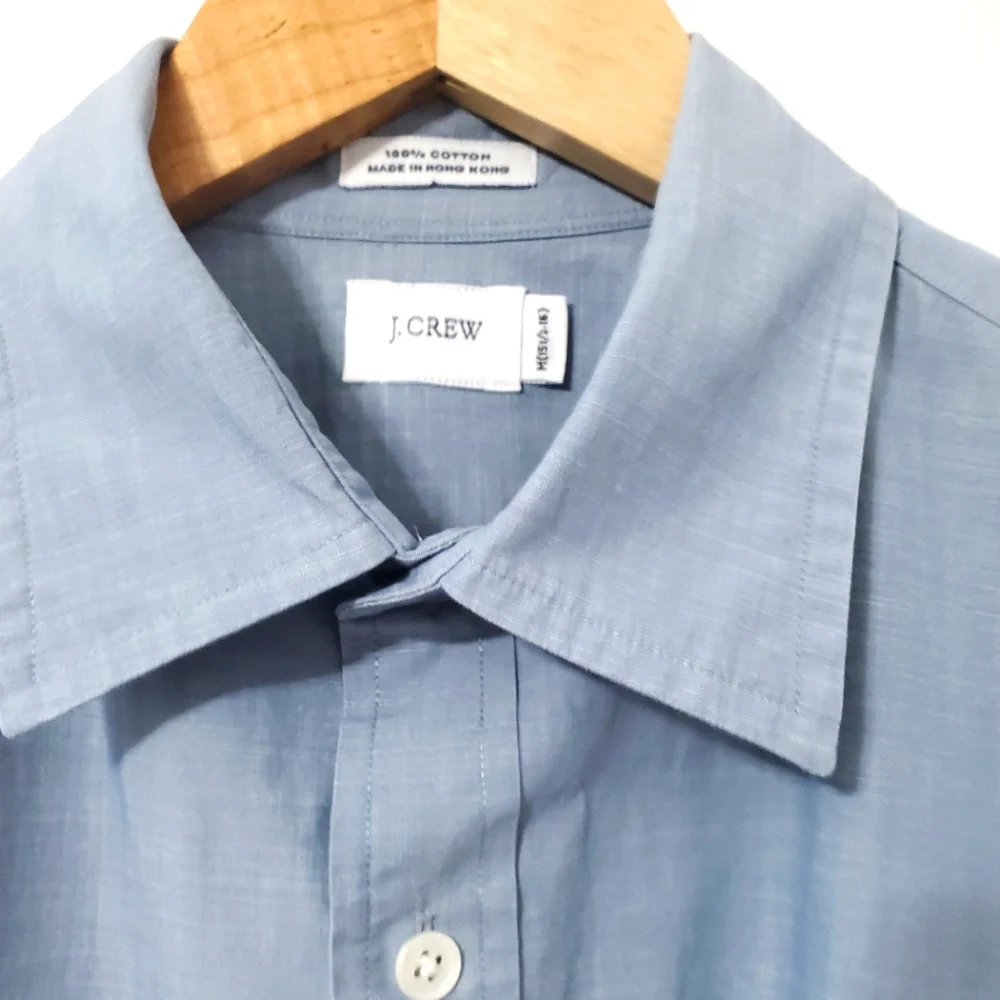 J. Crew Cotton Chambray Short Sleeve Button Down Shirt Mens Medium